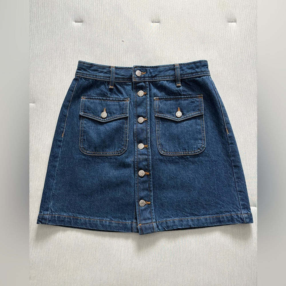 LOFT Dark Blue Denim Mini Skirt